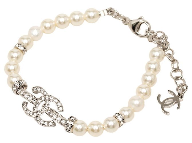 Pulseira com pingente Chanel Coco Mark Branco
