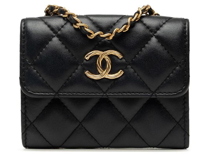 Borsa a tracolla Mini Chain Chanel Matelassé Coco Mark Nero