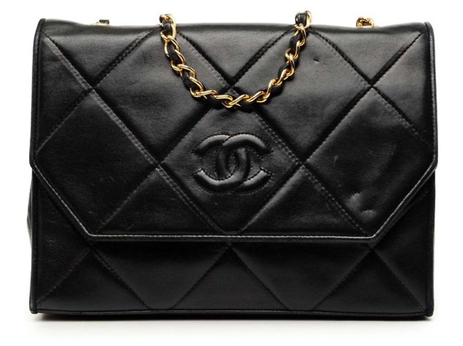 Borsa a tracolla Chanel Matelassé Coco Mark Chain Nero
