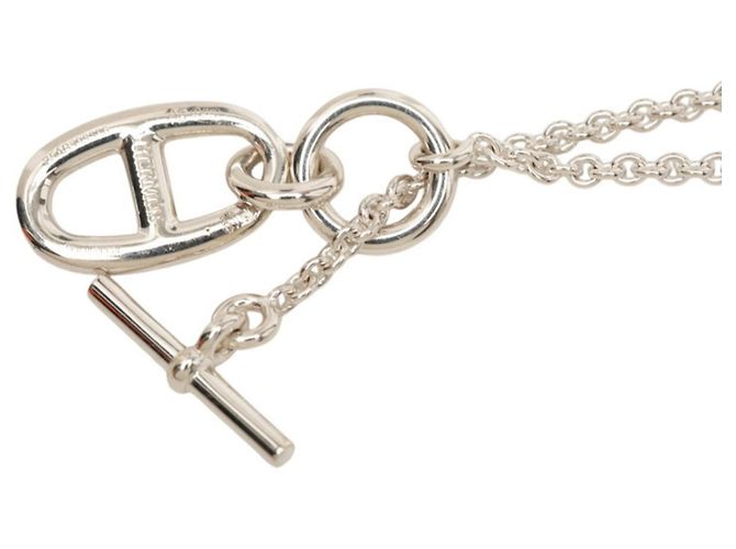 Hermès Colar com pingente Hermes Chaine d'Ancre Amulette Prata