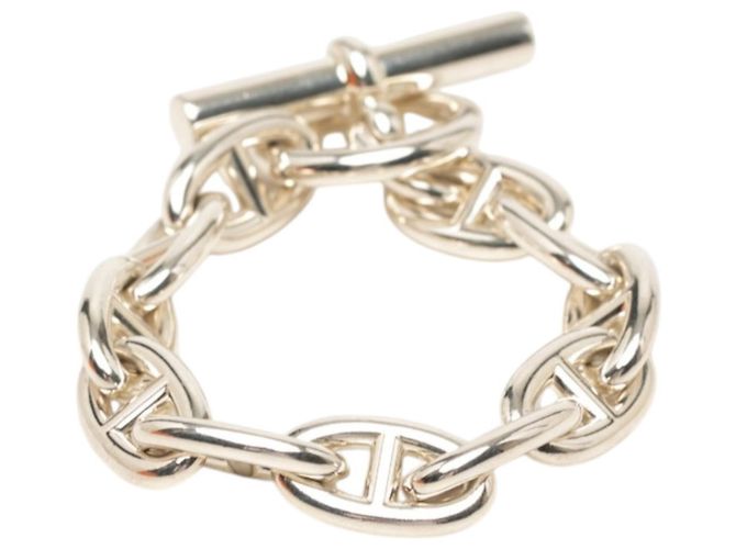 Hermès Bracciale Hermes Chaine d'Ancre GM con charm Argento