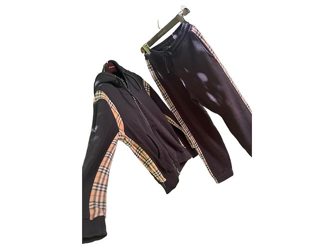 Burberry check pattern tracksuit Black