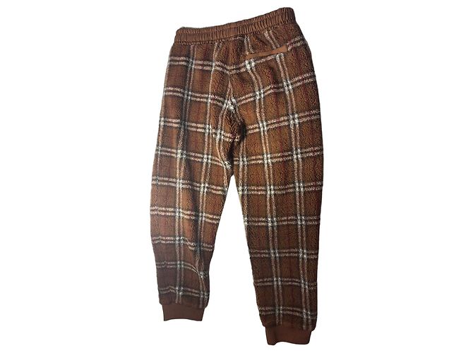 Burberry Karierte Fleece Hose Braun