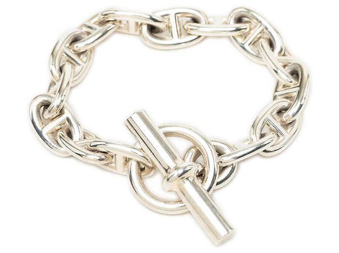 Hermès Bracciale con Charms Hermes Chaine d'Ancre MM 14-Link Argento