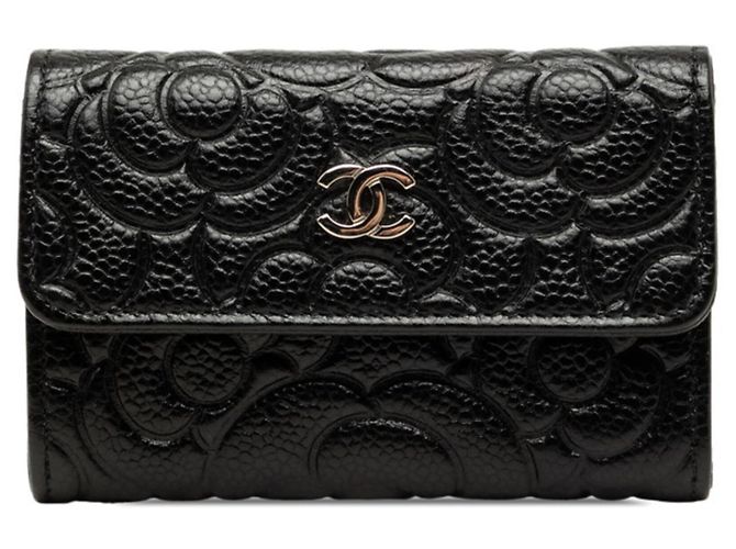 Tarjetero Chanel Coco Mark Camellia Negro