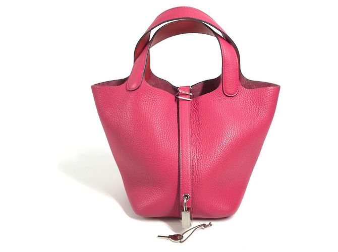 Hermès Hermes Bicolor Picotin Lock PM 18 Handbag Pink Red