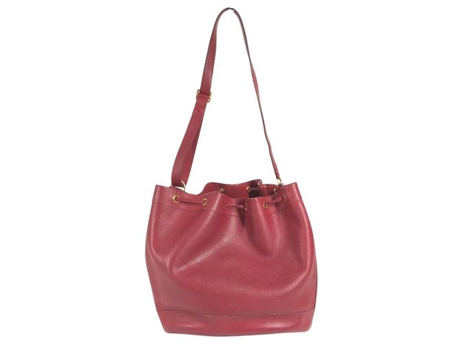 Market Hermès Hermes Vintage Red Courchevel Leather Drawstring Shoulder Bag