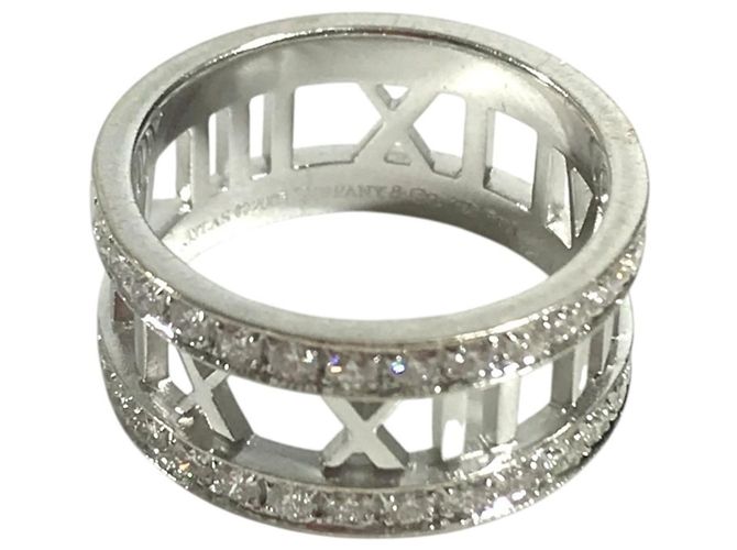 Autre Marque Tiffany & Co. Ehering aus 18K Weißgold mit Diamanten Silber