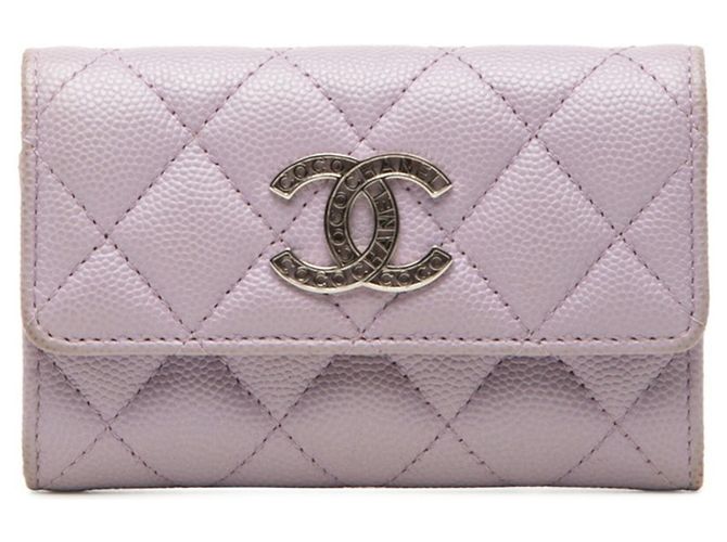 Chanel Matelassé Coco Mark Visitenkartenetui Lila