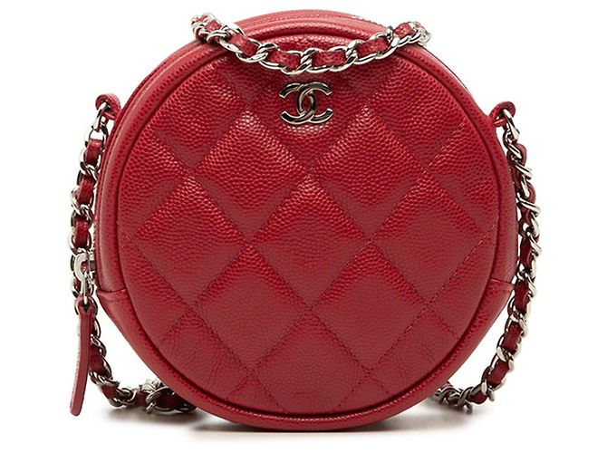 Bolso de hombro Chanel Matelassé Coco Mark con cadena Roja