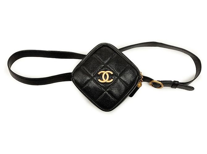 Timeless Borsa cintura Chanel Matelassé Coco Mark Nero