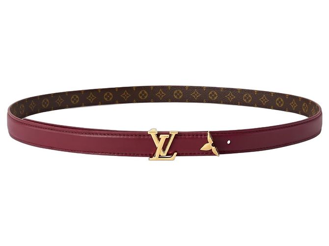 Louis Vuitton Cinturón reversible Monogram Castaño Roja
