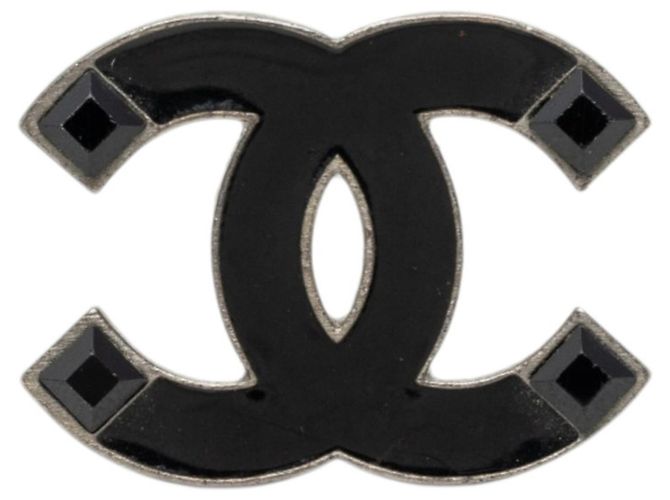 Chanel Coco Mark Brosche Schwarz