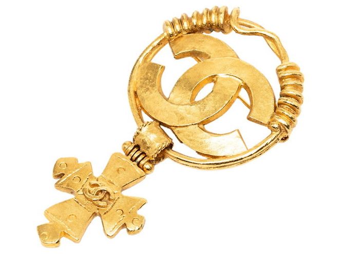 Spilla Chanel Vintage Coco Mark D'oro
