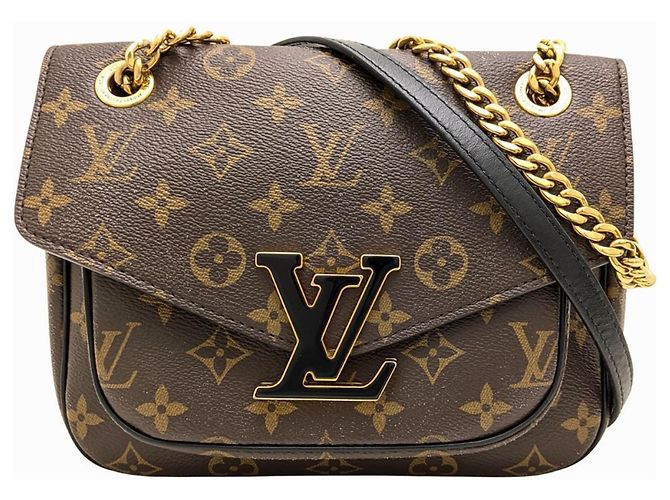 Bolso de hombro Louis Vuitton Monogram Passy Castaño Monograma