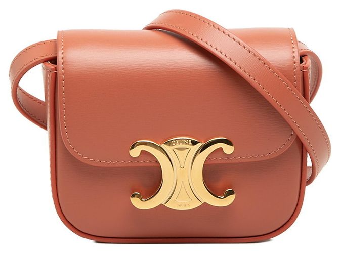 Céline Bolsa de ombro/bolsa transversal Celine Triomphe Mini Claude Vermelho