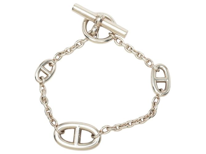 Hermès Pulseira de Berloques Hermes Chaine d'Ancre Farandole Prata
