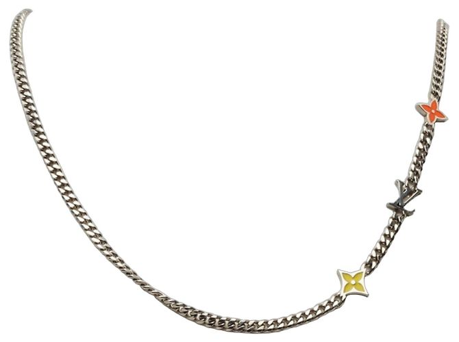 Louis Vuitton Collier Monogram Low Chain Necklace Rouge Orange Monogramme
