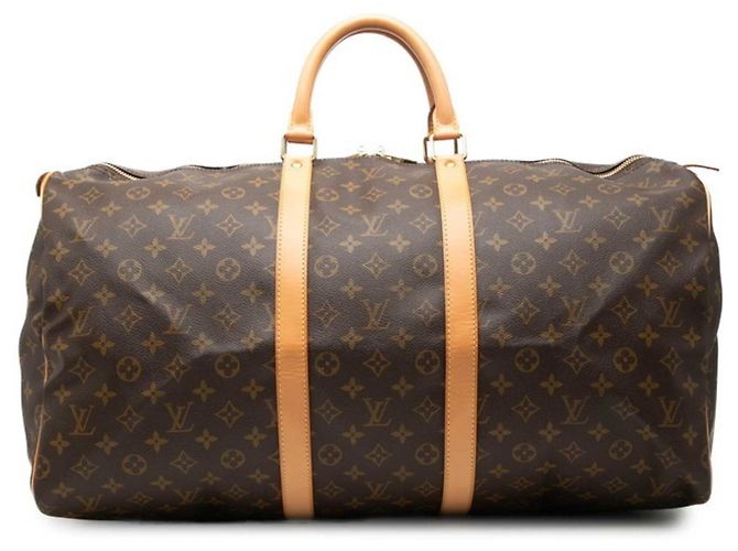 Bolsa Boston Louis Vuitton Monogram Keepall 55 Marrom Monograma