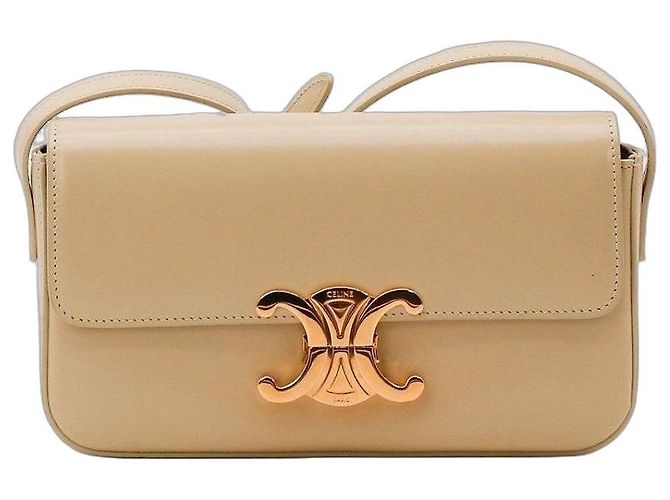 Céline Borsa a tracolla Triomphe in pelle di vitello liscia Beige