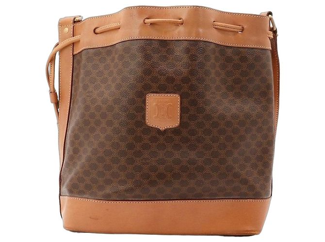 Céline Celine Macadam Bucket Bag Braun
