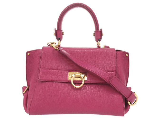 Borsa a tracolla in pelle Sofia Gancini Salvatore Ferragamo Rosa