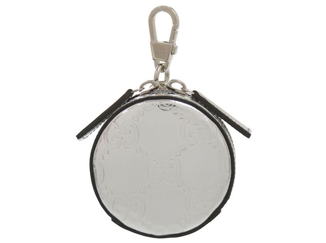 Accessorio Portachiavi Gucci GG Embossed Argento
