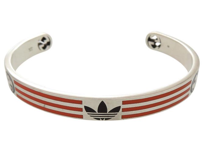 Bracciale rigido Gucci x Adidas Silver Nero Argento Arancione