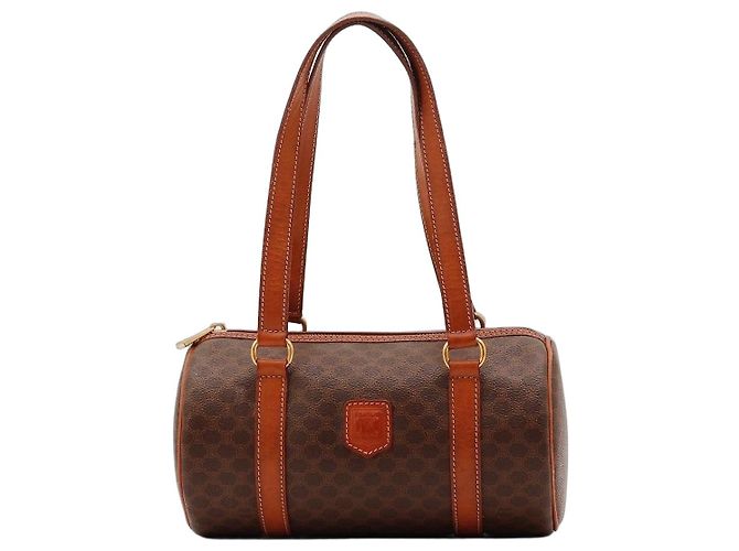 Céline Celine Monogram Boston Bag Brown