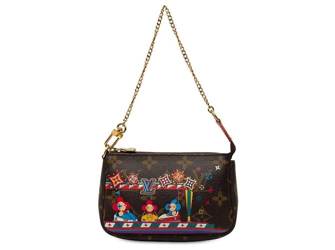 Bolsa Louis Vuitton Monogram Vivienne Mini Pochette Accessoires Marrom Multicor