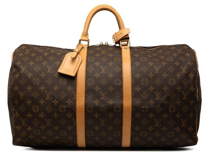 Bolsa Boston Louis Vuitton Monogram Keepall 55 Marrom