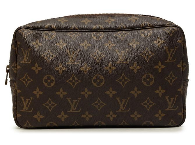 Louis Vuitton Monogram Trousse Toilette 28 Clutch Bag Marrone
