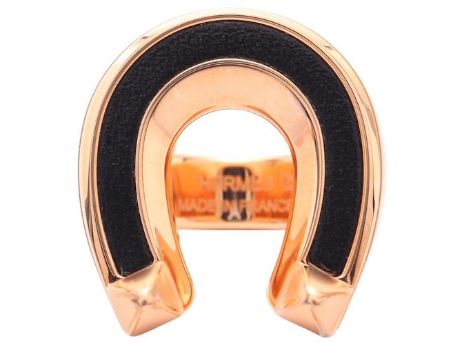Ring Hermès Anello Hermes Joquette GM Nero D'oro
