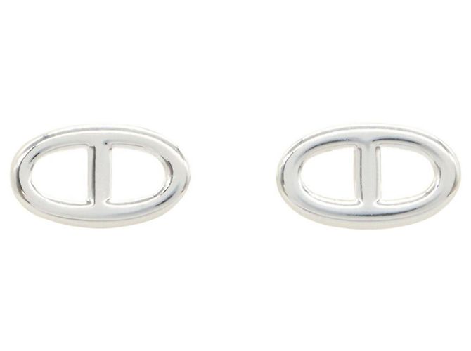 Hermès Hermes Chaine d'Ancre Silver Stecker-Ohrringe Silber