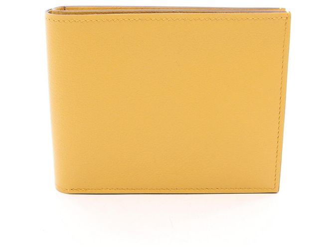 Hermès Cartera bi-fold compacta Hermes Citizen Twill Sun Amarillo
