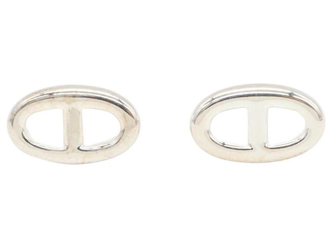 Chaîne d'ancre Hermès Pendientes de botón Hermes Chaine d'Ancre Plata