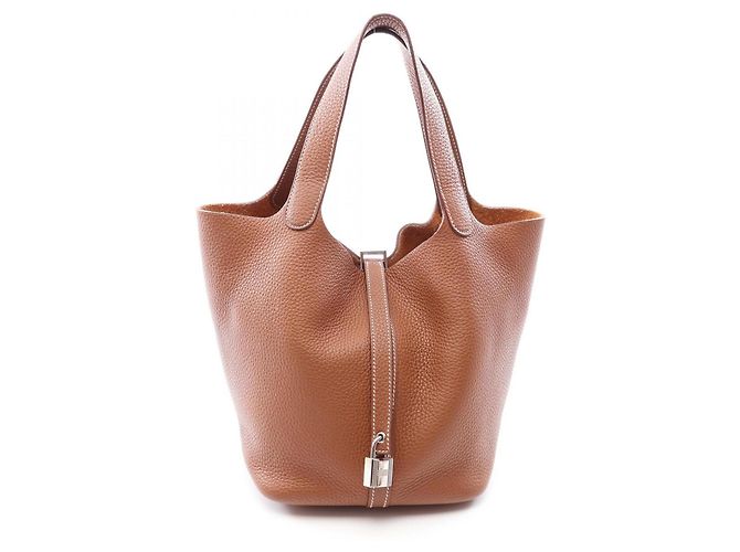 Hermès Sac à main Hermes Picotin Lock MM Marron Doré