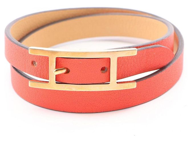Hermès Bracciale Charm in pelle Swift Hermes Rosso
