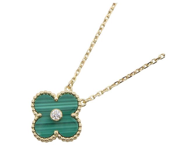 Collana Van Cleef & Arpels Vintage Alhambra Malachite D'oro Verde