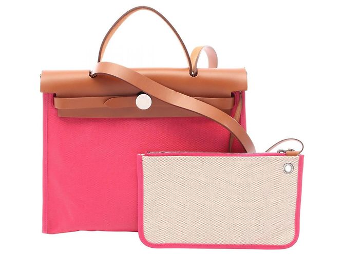 Hermès Hermes Herbag Zip PM Bolso de mano 2-Way Castaño Rosa