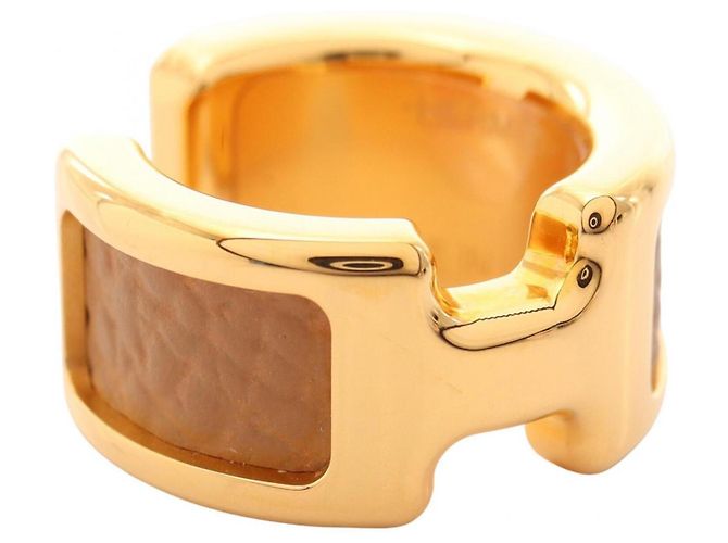Hermès Hermes Olympe PM Scarf Ring Beige Golden