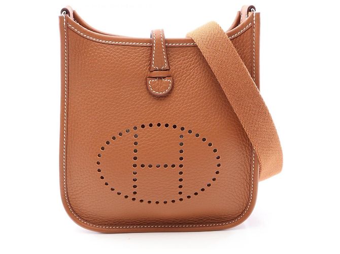 Hermès Bolsa de ombro Hermes Evelyne TPM Amazon Gold Marrom