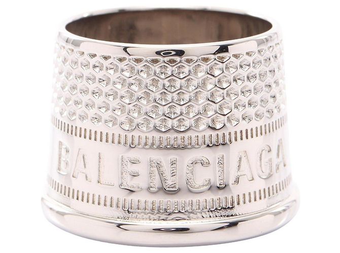 Balenciaga THIMBLE Band Ring Silber