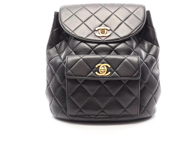 Chanel Matelassé Turnlock Chain Backpack Black