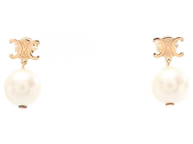 Céline Orecchini a lobo Celine Triomphe placcati in oro Bianco D'oro