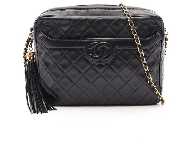 Sac à main Chanel Matelassé à pompon Noir