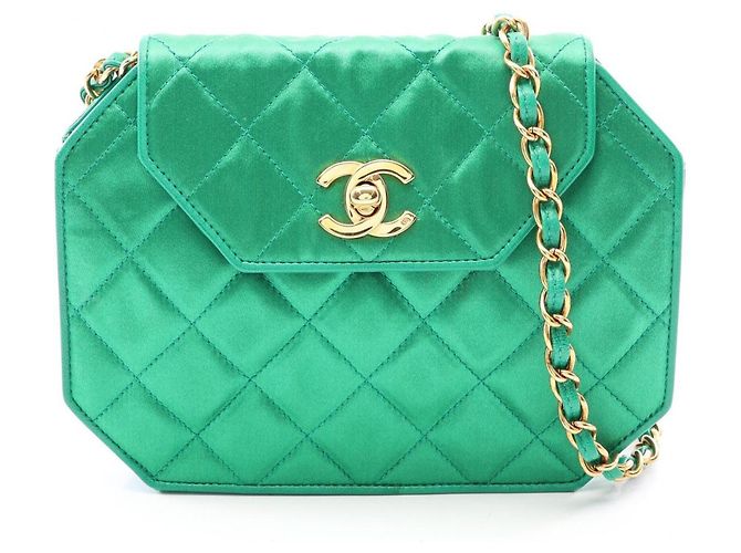 Borsa a tracolla Mini Matelassé Chanel Verde