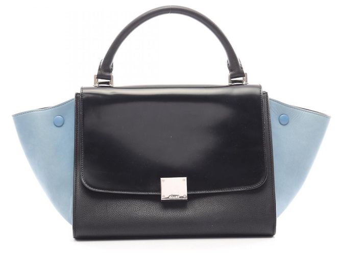Céline Celine Trapeze Small Handtasche Schwarz Blau