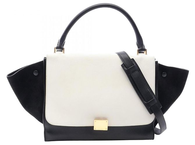Céline Borsa 2-Way Celine Trapeze Medium Nero Bianco