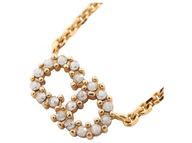 Collana Christian Dior Logo CD Bianco D'oro